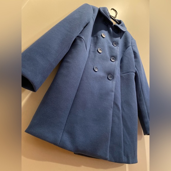 Allegra K, Size Large, Blue, Peter Pan Collar Double Breasted Trench Coat NWT - Picture 6 of 13